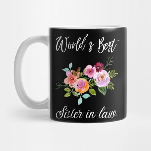world’s best sister-in-law Sister In Law Shirts Cute with flowers Mug
